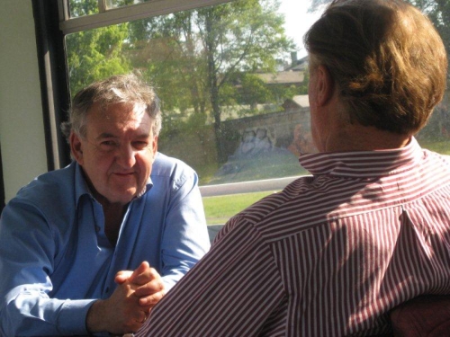 Bootsfahrt mit Diskussion unter Deck (Franz u. Heinz)